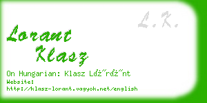 lorant klasz business card